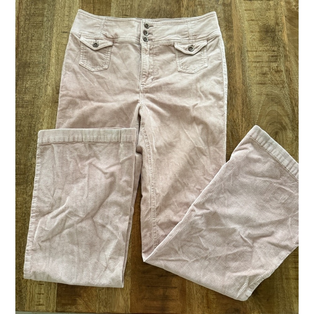 Pilcro Anthropologie High Rise Trouser Bootcut Corduroy Pants Pink Size 30